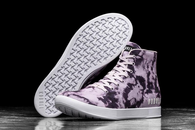 Purple Nobull High-Top Wisteria Tie-Dye Canvas Men's Trainers | CA D1415F